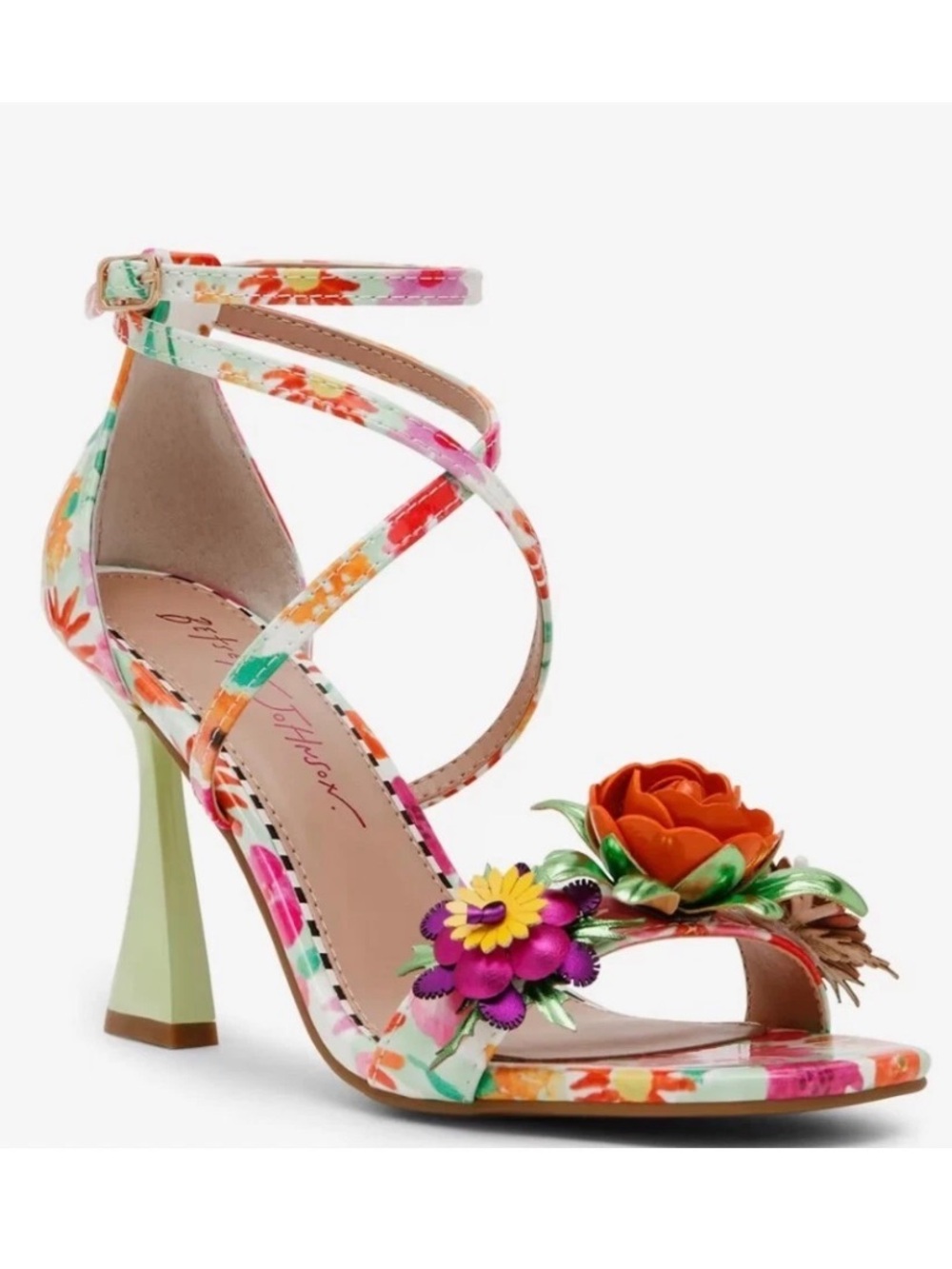 BETSEY JOHNSON Erikk Floral Heel Sandal Size Small 9.5